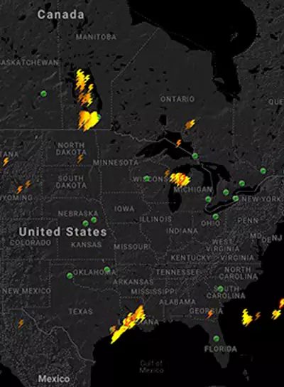 Lightning detection and warning system installation
